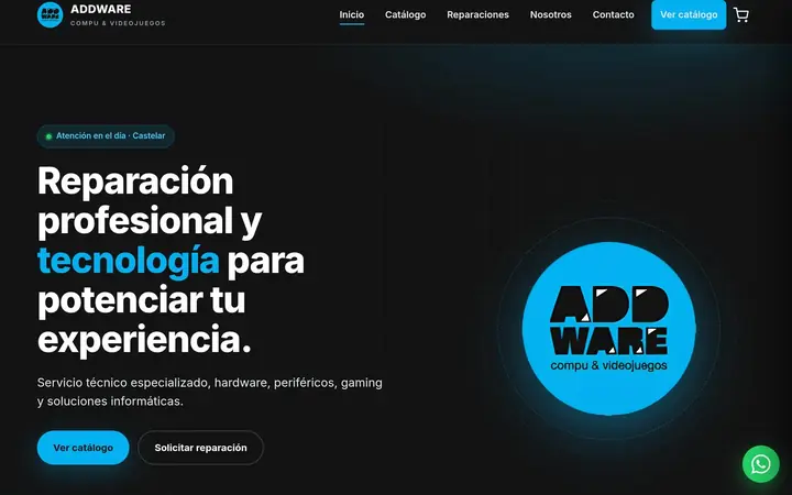 Sitio web de Addware Castelar