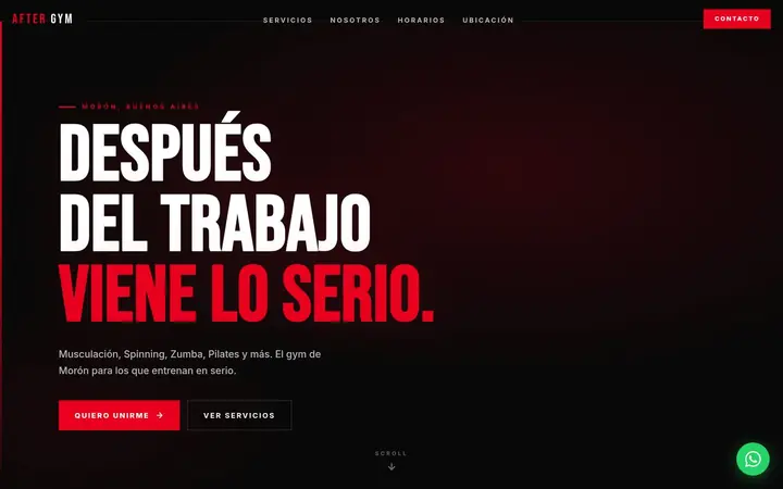 Sitio web de After Gym