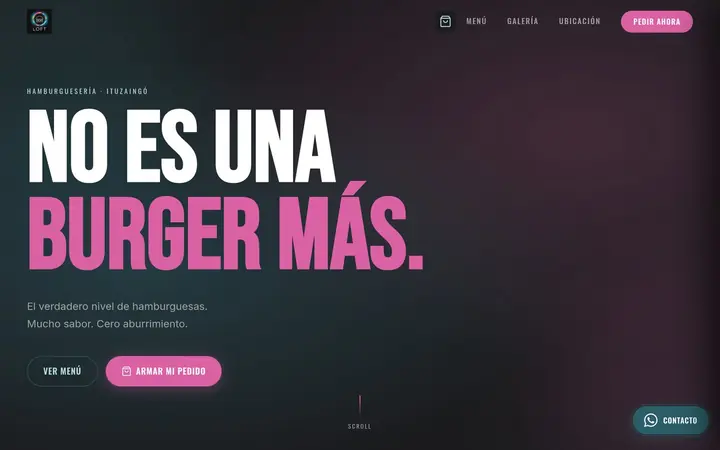 Sitio web de LOFT Hamburguesería