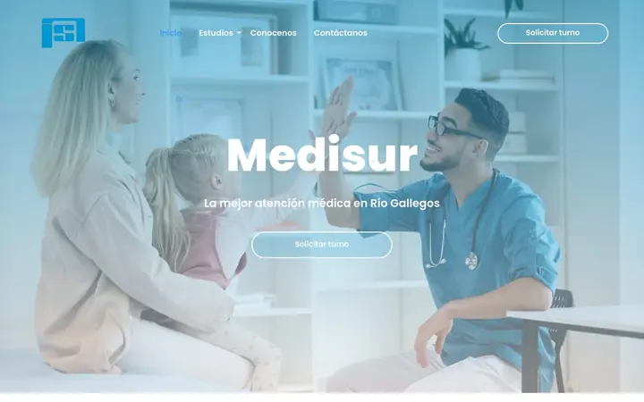 Sitio web de Medisur, centro médico en Río Gallegos