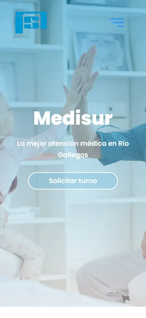 Sitio web de Medisur visto en un celular